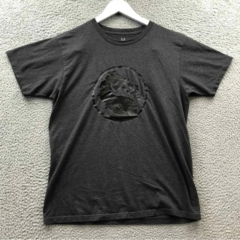 Mortal Kombat T-shirt size Medium dark gray heather with classic black logo - Picture 1 of 6
